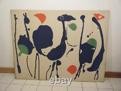 52 Large Tom Tru Vintage 1970s MCM Modern Abstract Wall Silkscreen Print Gaynor