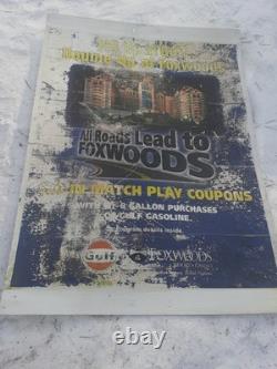 5'. 6 X 4' VINTAGE Plastic Foxwoods GULF ADVERTISING SIGN ROUGH SHAPE