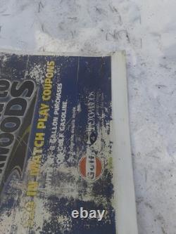 5'. 6 X 4' VINTAGE Plastic Foxwoods GULF ADVERTISING SIGN ROUGH SHAPE