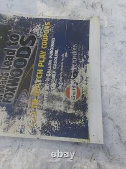 5'. 6 X 4' VINTAGE Plastic Foxwoods GULF ADVERTISING SIGN ROUGH SHAPE