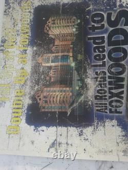 5'. 6 X 4' VINTAGE Plastic Foxwoods GULF ADVERTISING SIGN ROUGH SHAPE