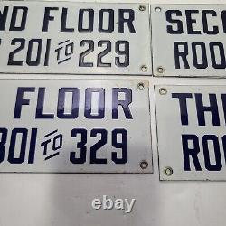 6 Vintage Hotel EIGHTH 8th AVE. NEW YORK CITY OFFICE Porcelain ROOM Signs