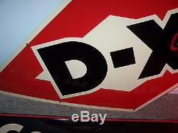 7 FOOT D-X VTG PORCELAIN MOTOR OIL GAS DX SUNRAY service station sign garage