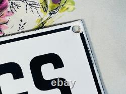 8 x 4 Vintage No Dogs Allowed In Store Porcelain Metal Enamel Store Sign