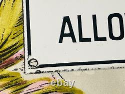 8 x 4 Vintage No Dogs Allowed In Store Porcelain Metal Enamel Store Sign