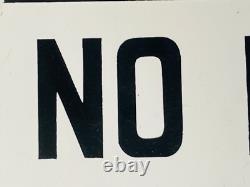 8 x 4 Vintage No Dogs Allowed In Store Porcelain Metal Enamel Store Sign