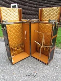 ANTIQUE FRENCH signed GOYARD WARDROBE STEAMER TRUNK with CLEAN INTERIOR