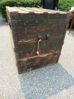 ANTIQUE circa 1890s signed LOUIS VUITTON STEAMER TRUNK with TRAYS