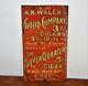A. K Walch's Cigars Advertising Tin Sign Vintage Retro Enamel Antique Industrial
