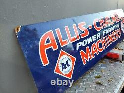 Allis-chalmers Vintage Porcelain Sign 4ft Large Oil Gas Farm Tractor Machinery