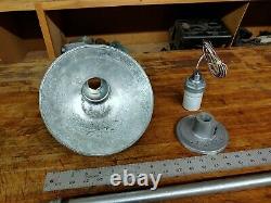 Angled Galvanized Shade Sign Light Fixture VTG Barn Style Gas Station Wall Mount