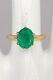 Antique 1920s Signed Romany $5000 3ct Colombian Emerald 10k Yellow Gold Ring