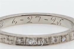 Antique 1925 Signed BELAIS Orange Blossom Diamond 18k White Gold Band Ring