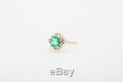 Antique 1930s Signed B & L $4000 2ct Colombian Emerald Alexandrite 10k Gold Ring