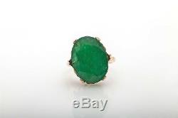 Antique 1940s $8000 10ct Colombian Emerald 10k Yellow Gold Ring SIGNED B & F