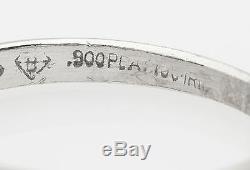 Antique 1940s Signed. 25ct VS G 7 Diamond Platinum Wedding Band Ring