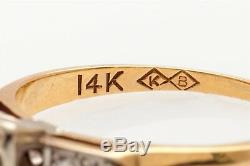 Antique 1940s Signed KB $4000.50ct Natural Alexandrite Diamond 14k Gold Ring