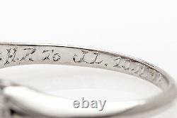 Antique 1942 Signed. 50ct VS G Diamond DOUBLE ROW Platinum Wedding Band Ring