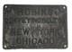 Antique Cast Iron C. 1900 Robins Conveying Belt Co Sign Ny Chicago Mining Lrg 22