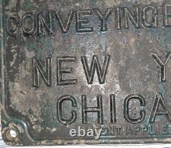 Antique Cast Iron C. 1900 ROBINS CONVEYING BELT Co Sign NY Chicago Mining LRG 22