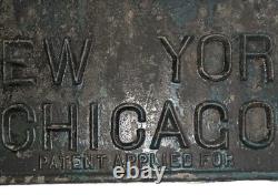 Antique Cast Iron C. 1900 ROBINS CONVEYING BELT Co Sign NY Chicago Mining LRG 22