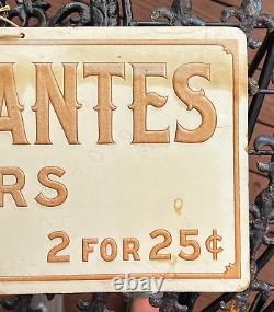 Antique Cigar Sign Las Amantes Cigars Vintage General Store Tobacco Advertising