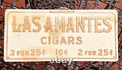 Antique Cigar Sign Las Amantes Cigars Vintage General Store Tobacco Advertising