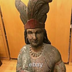 Antique Circa 1895 Samuel Robb Cigar Store Indian Princess Trade Sign Statue