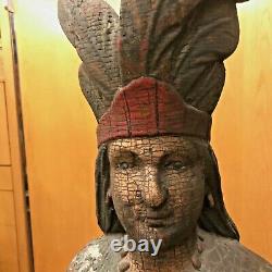 Antique Circa 1895 Samuel Robb Cigar Store Indian Princess Trade Sign Statue