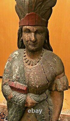 Antique Circa 1895 Samuel Robb Cigar Store Indian Princess Trade Sign Statue