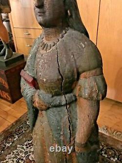 Antique Circa 1895 Samuel Robb Cigar Store Indian Princess Trade Sign Statue