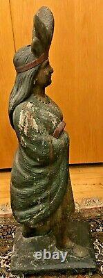 Antique Circa 1895 Samuel Robb Cigar Store Indian Princess Trade Sign Statue