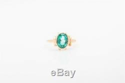 Antique Edwardian Signed 1900s $3400 2ct Colombian Emerald 10k Yellow Gold Ring