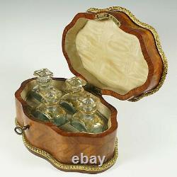 Antique French Perfume Caddy, Signed Alphonse Giroux Paris, Kingwood Box, Gilt B