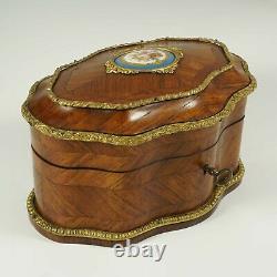 Antique French Perfume Caddy, Signed Alphonse Giroux Paris, Kingwood Box, Gilt B