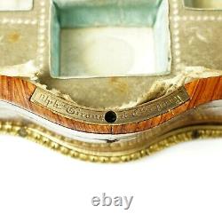 Antique French Perfume Caddy, Signed Alphonse Giroux Paris, Kingwood Box, Gilt B