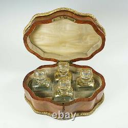 Antique French Perfume Caddy, Signed Alphonse Giroux Paris, Kingwood Box, Gilt B