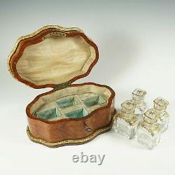 Antique French Perfume Caddy, Signed Alphonse Giroux Paris, Kingwood Box, Gilt B