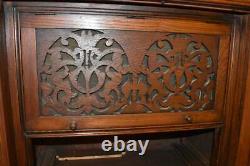 Antique Heavily Carved Vintage Oak Cabinet signed Lightolier New York Dining Bar
