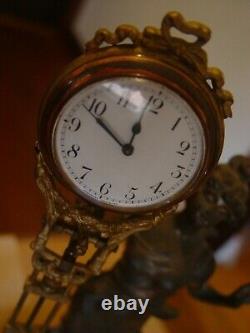 Antique Original Signed Junghans Diana Swinger Mystery Clock Rare