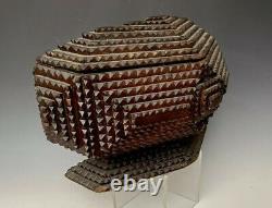 Antique Primitive Wooden Hobo Cigar Tramp Folk Art Trinket Box, 10-1/2L, c. 1920