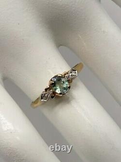 Antique Signed 1940 $3400.75ct Natural Alexandrite Diamond 10k Yellow Gold Ring