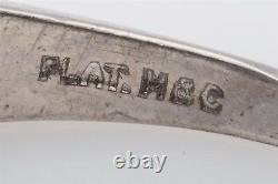 Antique Signed Marcus & Co 3ct Ceylon Blue Sapphire Platinum Wedding Band Ring