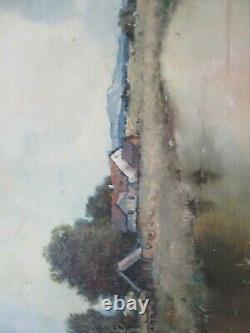 Antique Small Gem Impressionist Painting Landscape Vintage Country Home Signed
