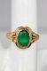 Antique Victorian 1890s Signed Mc 1.50ct Colombian Emerald 14k Yellow Gold Ring