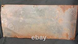 Antique Vintage 1939 Drink Cleo Cola For Goodness Sake Stamped Metal Sign RARE