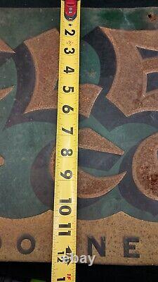 Antique Vintage 1939 Drink Cleo Cola For Goodness Sake Stamped Metal Sign RARE