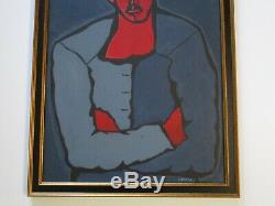 Antique Vintage Curtis Painting African American Modernist Portrait Abstract