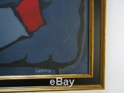 Antique Vintage Curtis Painting African American Modernist Portrait Abstract