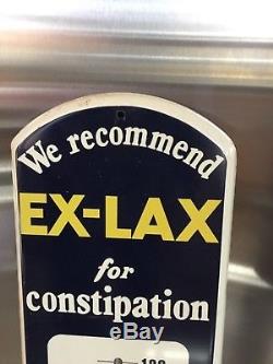 Antique Vintage EX LAX Porcelain Metal Advertising Thermometer